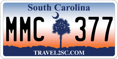 SC license plate MMC377