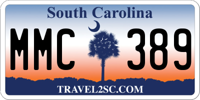 SC license plate MMC389