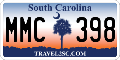 SC license plate MMC398