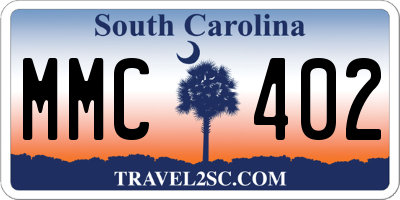 SC license plate MMC402