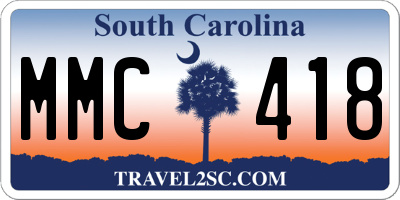 SC license plate MMC418