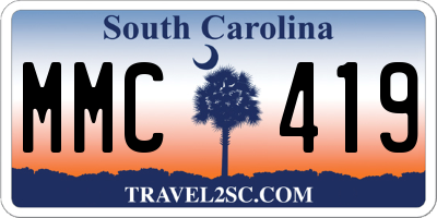 SC license plate MMC419