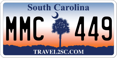SC license plate MMC449