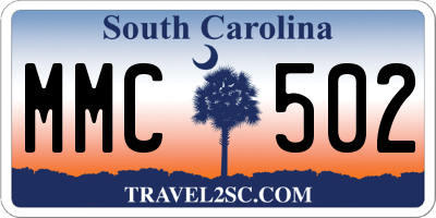 SC license plate MMC502