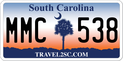SC license plate MMC538