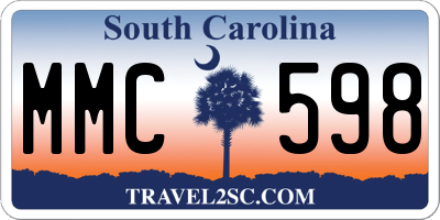 SC license plate MMC598