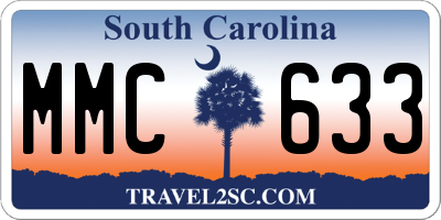 SC license plate MMC633
