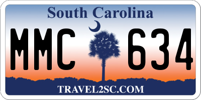 SC license plate MMC634