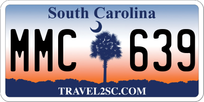 SC license plate MMC639