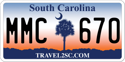SC license plate MMC670