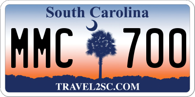 SC license plate MMC700