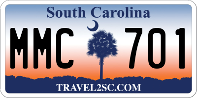 SC license plate MMC701