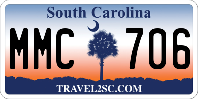 SC license plate MMC706