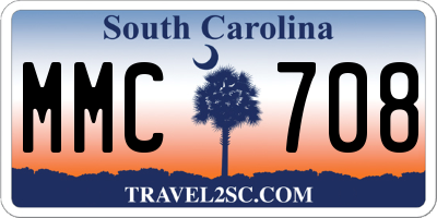 SC license plate MMC708