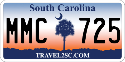 SC license plate MMC725