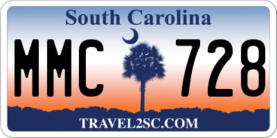 SC license plate MMC728