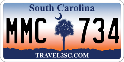 SC license plate MMC734