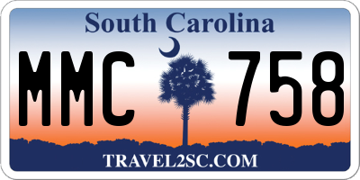 SC license plate MMC758