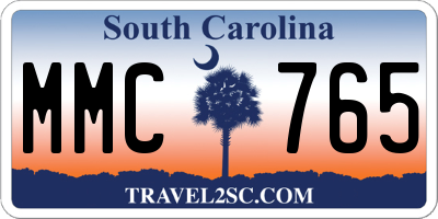 SC license plate MMC765