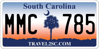 SC license plate MMC785