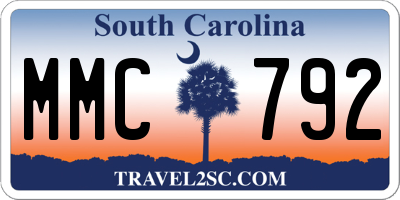 SC license plate MMC792
