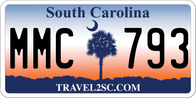 SC license plate MMC793