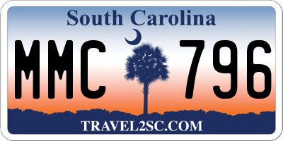 SC license plate MMC796