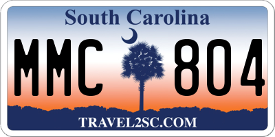 SC license plate MMC804