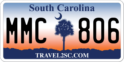 SC license plate MMC806
