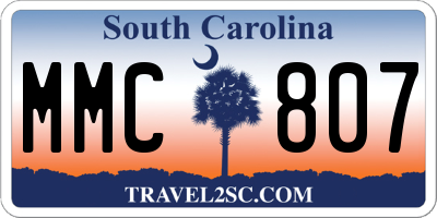 SC license plate MMC807