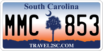 SC license plate MMC853