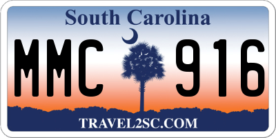 SC license plate MMC916