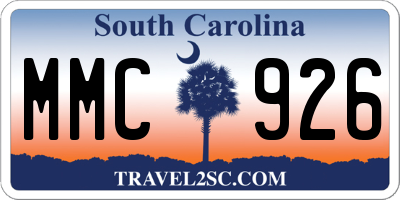 SC license plate MMC926