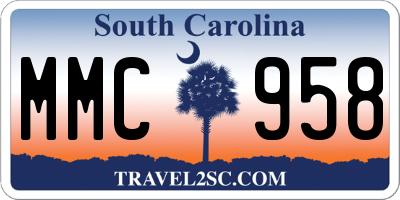 SC license plate MMC958
