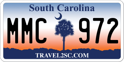 SC license plate MMC972