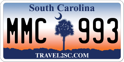 SC license plate MMC993