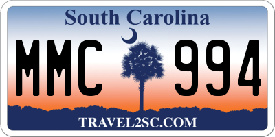 SC license plate MMC994