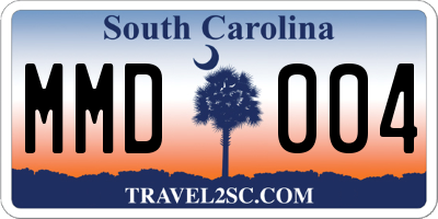 SC license plate MMD004