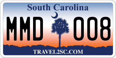 SC license plate MMD008