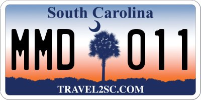 SC license plate MMD011