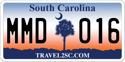 SC license plate MMD016