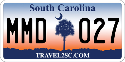 SC license plate MMD027