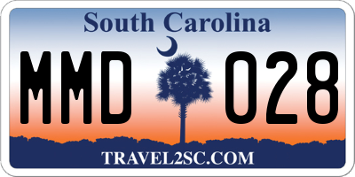 SC license plate MMD028