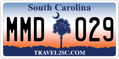 SC license plate MMD029