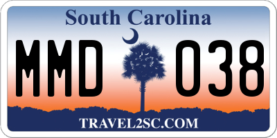 SC license plate MMD038