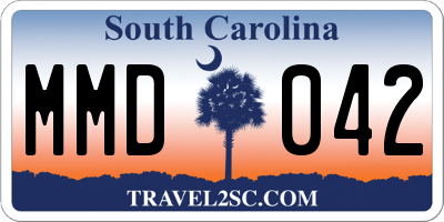 SC license plate MMD042