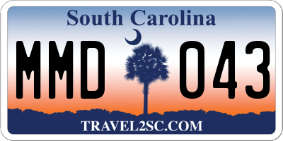 SC license plate MMD043