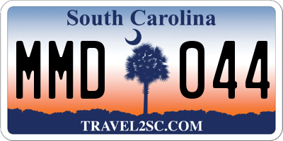 SC license plate MMD044