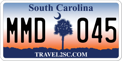 SC license plate MMD045