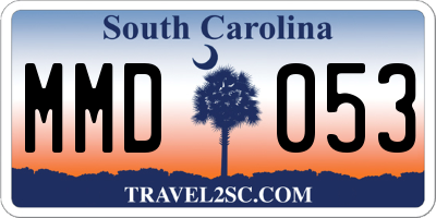 SC license plate MMD053